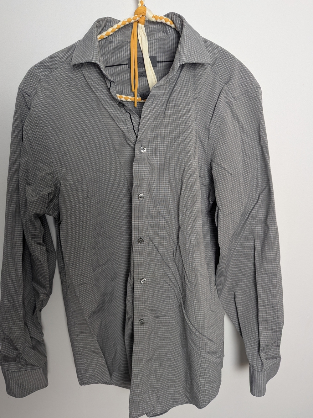 Calvin Klein Men's Gray Micro-Striped Dress Shirt